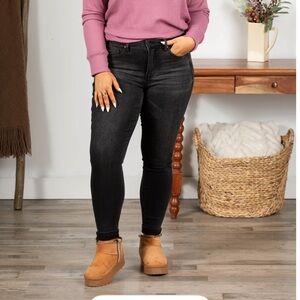 Judy Blue Skinny Stretch black Gray Jeans Sz 16 Plus women’s comfortable